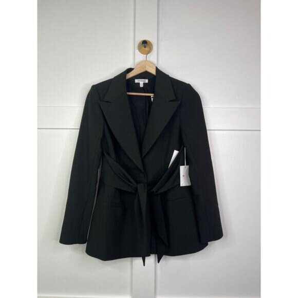 NWT Good American Tie Waist Oversized Black Blazer Women's Size: Small - Picture 2 of 8